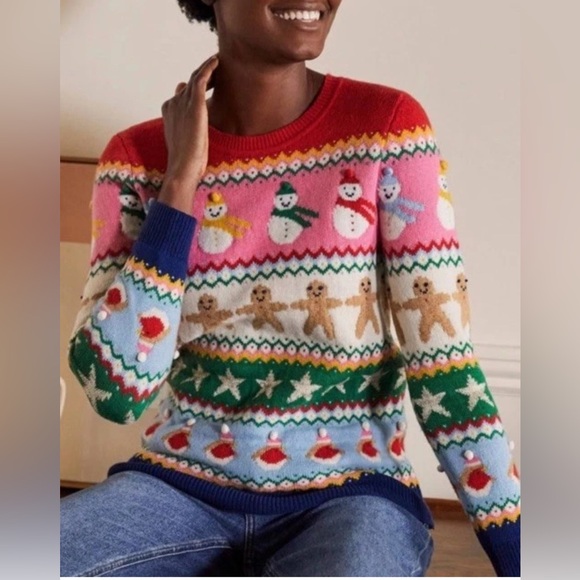 Boden Sweaters - Boden fair isle reindeer snowman sweater sz large